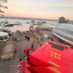 Lancha que pegou fogo no Lago Paranoá transportava turistas de Goiânia