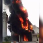 Incêndio destrói Igreja Matriz de Treze de Maio, em Santa Catarina
