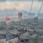 Imagens mostram destruição após incêndio em centro de recicláveis no DF